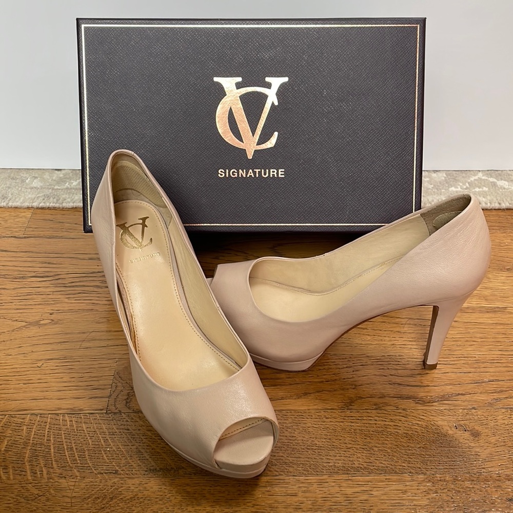Signature Women's Peep Toe Heels - Elegant Cream
